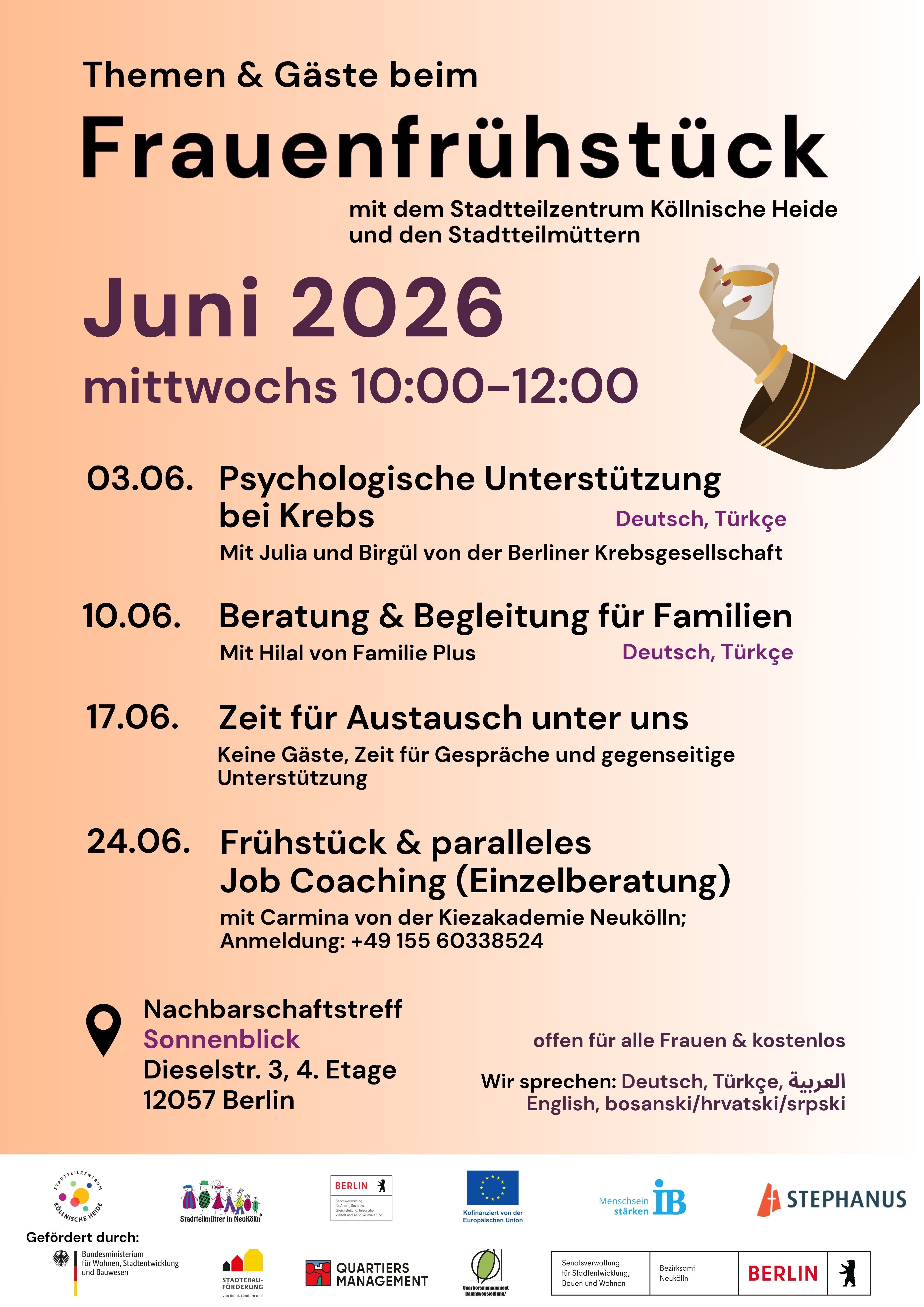 Flyer für das Frauenfrühstück im Sonnenblick
