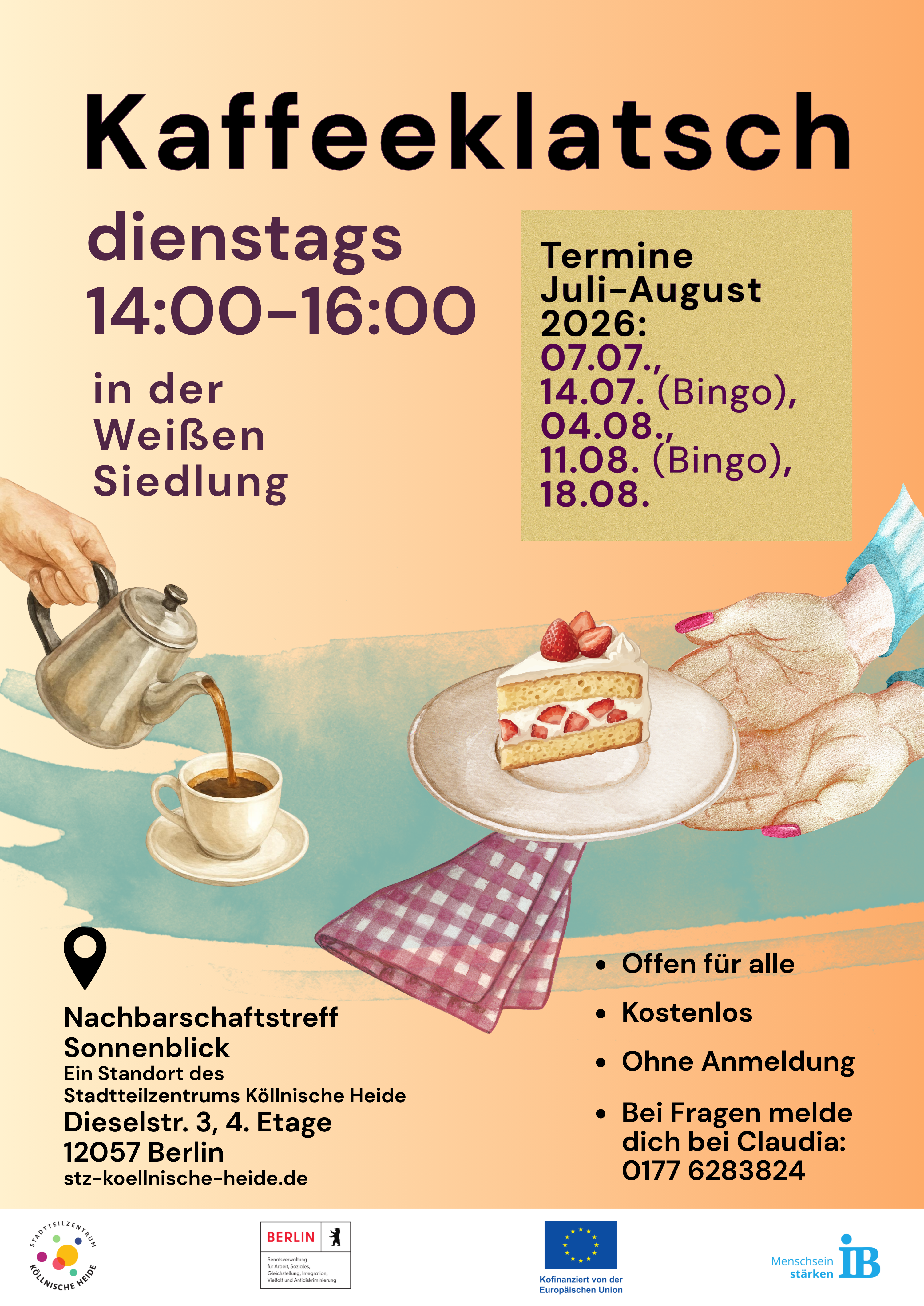 Flyer für Kaffeeklatsch im Sonnenblick